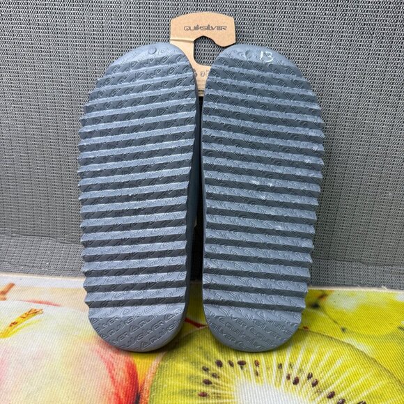 Quiksilver Cloudbreak Mens Size 13 Gray Slides Sandals Slip-On Pool Beach Wear - Picture 7 of 8